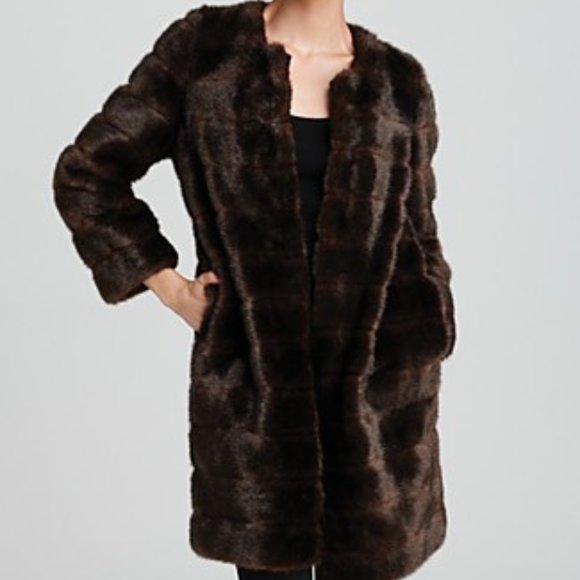 Kate Spade "Rossalyn" Faux Fur Coat